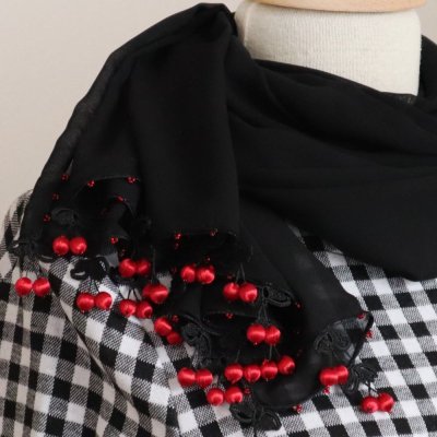 画像1: CHERRY 【Made to order 受注製作】シフォンストール「チェリー」ブラック