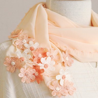 画像1: DAISY 【Made to order 受注製作】シフォンストール「デイジー」サンセット・オレンジ