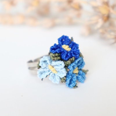 画像1: BOUQUET リング「ブーケ」オーシャン・ブルー