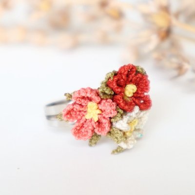 画像1: BOUQUET リング「ブーケ」テラコッタ・ブラウン