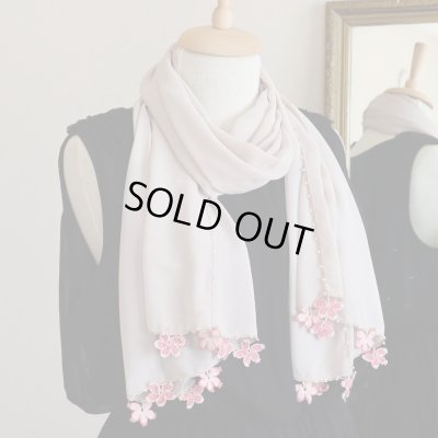 画像4: SAKURA  シフォンストール「桜」サンドベージュ