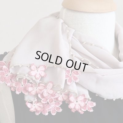 画像1: SAKURA  シフォンストール「桜」サンドベージュ