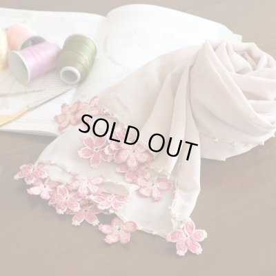 画像5: SAKURA  シフォンストール「桜」サンドベージュ