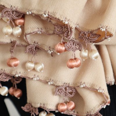 画像3: CHERRY パシュミナストール「チェリー」ミルクティ