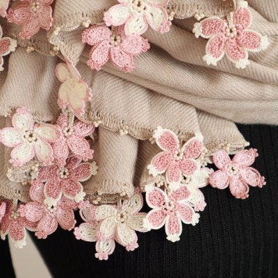 画像3: SAKURA  パシュミナストール「桜」サンドベージュ