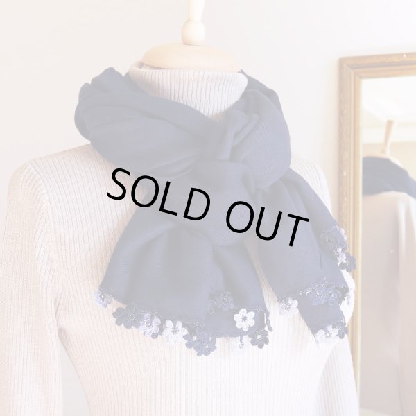 画像4: MARY パシュミナストール「マリー」ネイビーブルー (4)