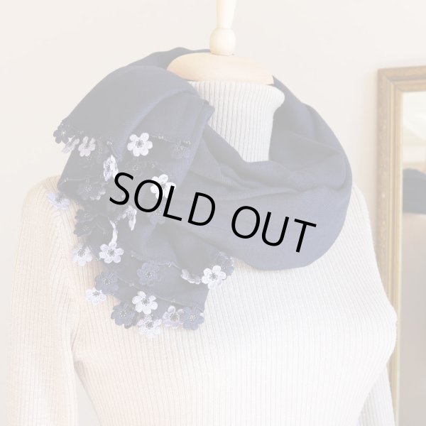 画像3: MARY パシュミナストール「マリー」ネイビーブルー (3)