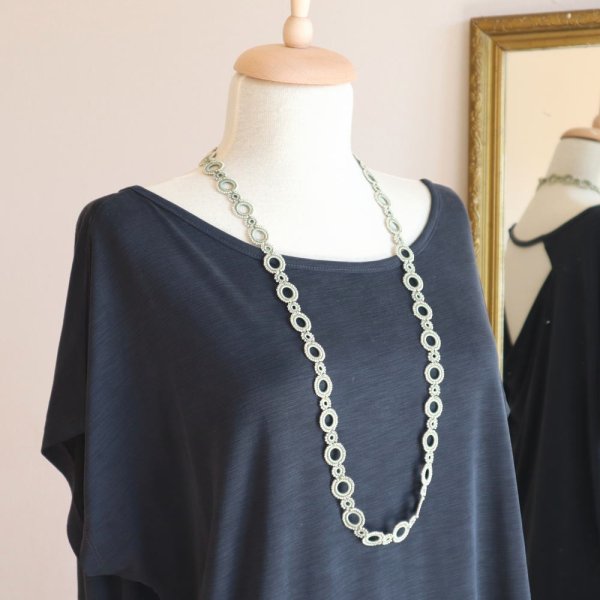 画像6: RING ラリエット「リング」カーキ&シルバー (6)