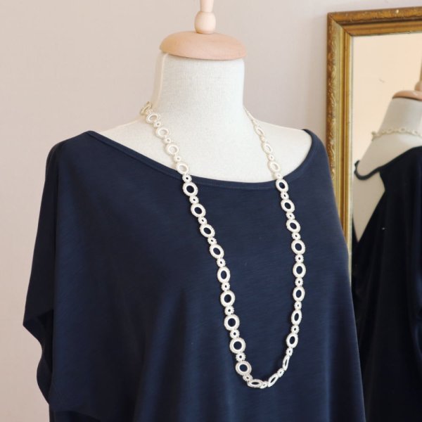 画像6: RING ラリエット「リング」ホワイト&シルバー (6)