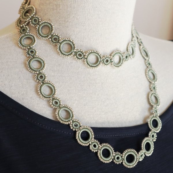 画像4: RING ラリエット「リング」カーキ&シルバー (4)