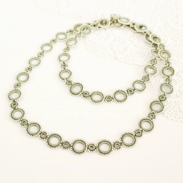 画像3: RING ラリエット「リング」カーキ&シルバー (3)