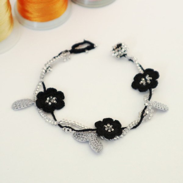 画像2: MARY ブレスレット「マリー」ブラック&シルバー (2)