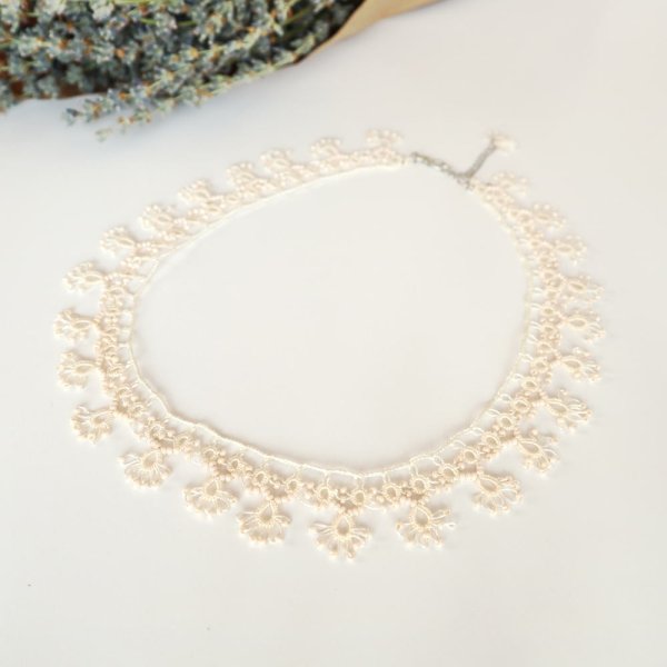 画像2: LACE ネックレス「レース」アイボリー (2)