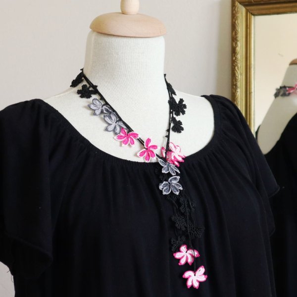 画像8: WINDMILL ラリエット「ウィンドミル」ブラック&ピンク (8)