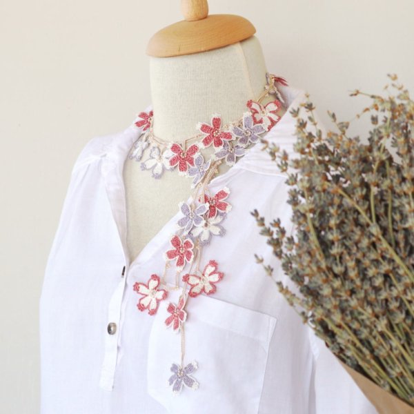 画像2: SAKURA ラリエット「さくら」ミスティ・ラベンダー (2)