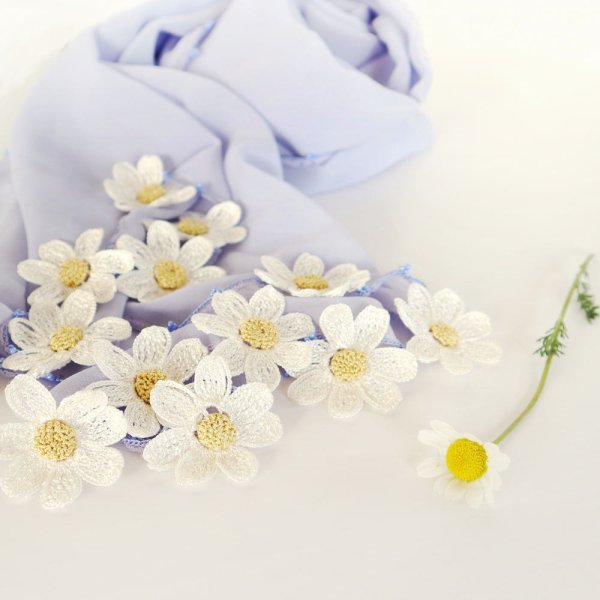 画像5: DAISY 【Made to order 受注製作】シフォンストール「デイジー」ペール・アイリス (5)