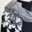 画像1: Flower of WIND パシュミナストール「風の花」チャコール・グレー (1)