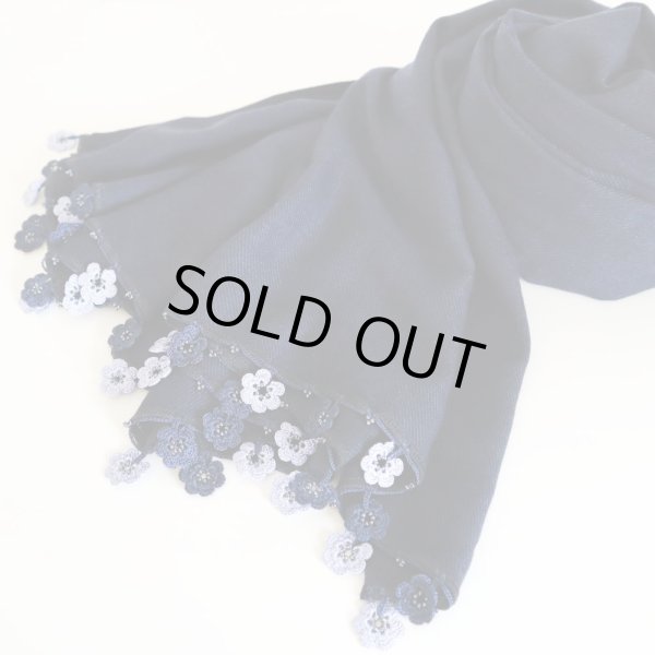 画像6: MARY パシュミナストール「マリー」ネイビーブルー (6)