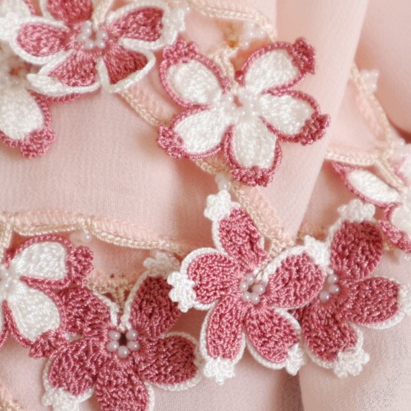 画像3: SAKURA  【Made to order 受注制作】シフォンストール「桜」ベビーピンク (3)