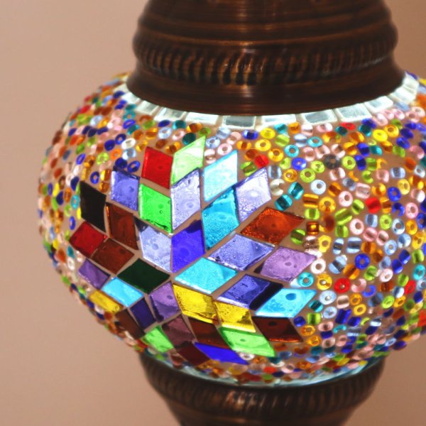 画像5: モザイクランプ デスクタイプ(中)「ミックス」送料込み (5)