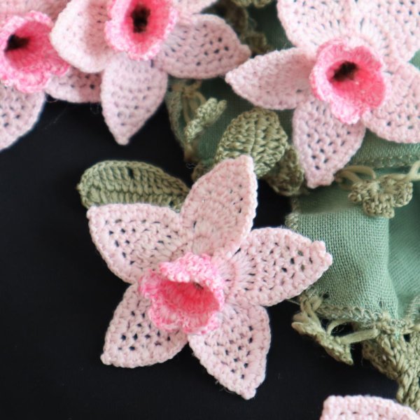 画像3: 【Limited available 数量限定】3D flowers コットンストール「水仙」グリーン・アイビー (3)