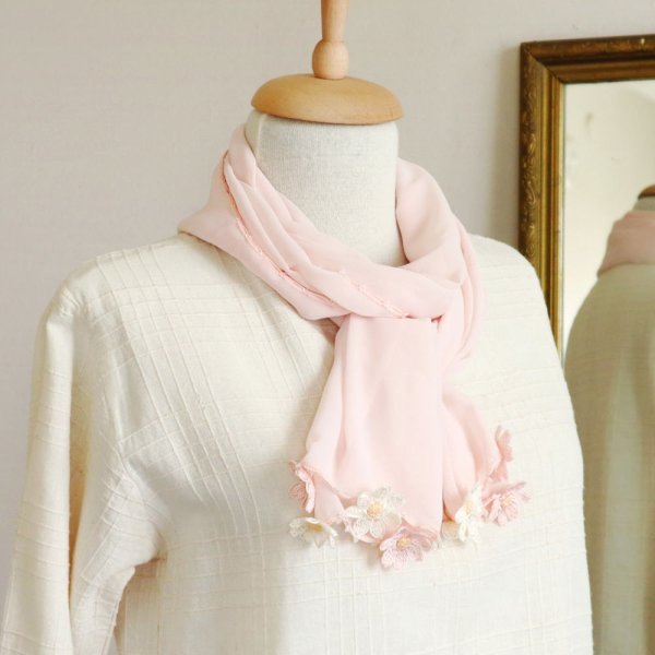 画像4: DAISY 【Made to order 受注制作】シフォンストール「デイジー」ベビーピンク (4)