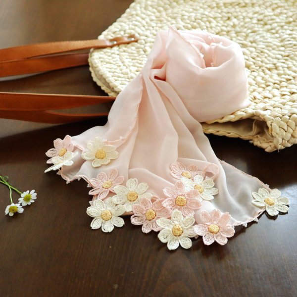 画像6: DAISY 【Made to order 受注制作】シフォンストール「デイジー」ベビーピンク (6)