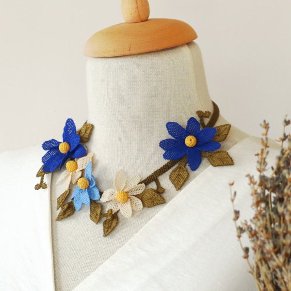 画像2: DAISY ネックレス「デイジー」オーシャン・ブルー (2)