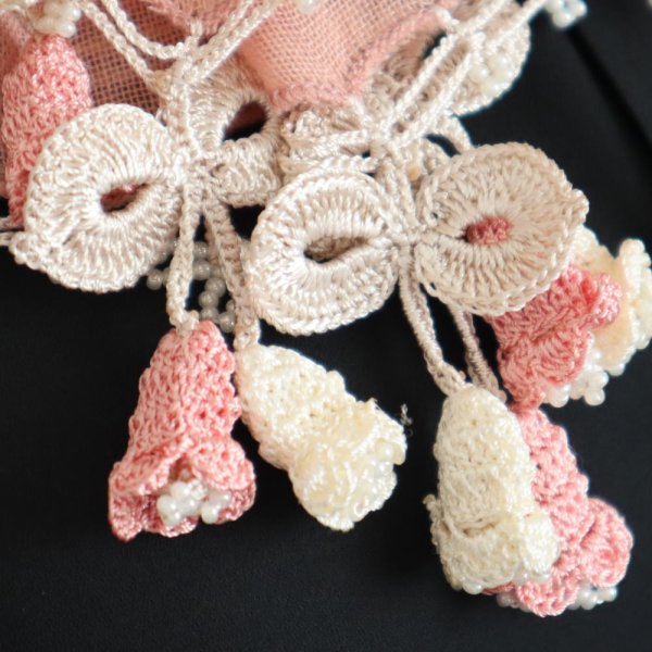 画像3: CAMPANELLA 【Made to order 受注制作】薄手パシュミナストール「カンパネラ」ピーチ・ピンク (3)