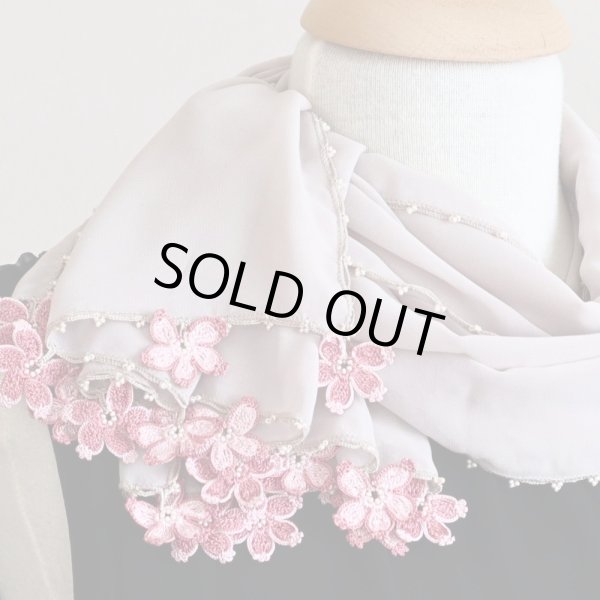 画像1: SAKURA  シフォンストール「桜」サンドベージュ (1)